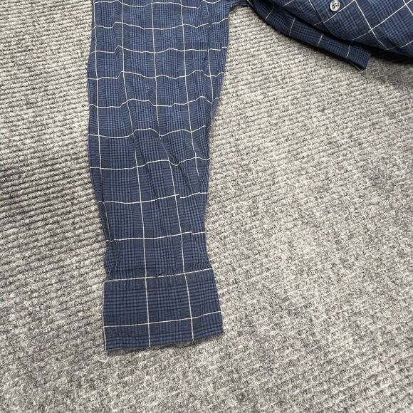 Chaps Ralph Lauren Shirt Mens‎ Medium Blue  Plaid Button Down VTG Cotton Casual - Picture 14 of 15